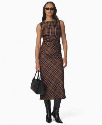 Joes Jeans Womens The Meg Plaid Sleeveless Top The Ines Plaid Midi Skirt | Macy's