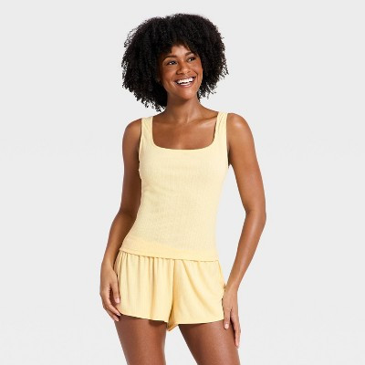 Women's Ribbed Cooling Jersey Tank Top - Auden™ Yellow XL | Target