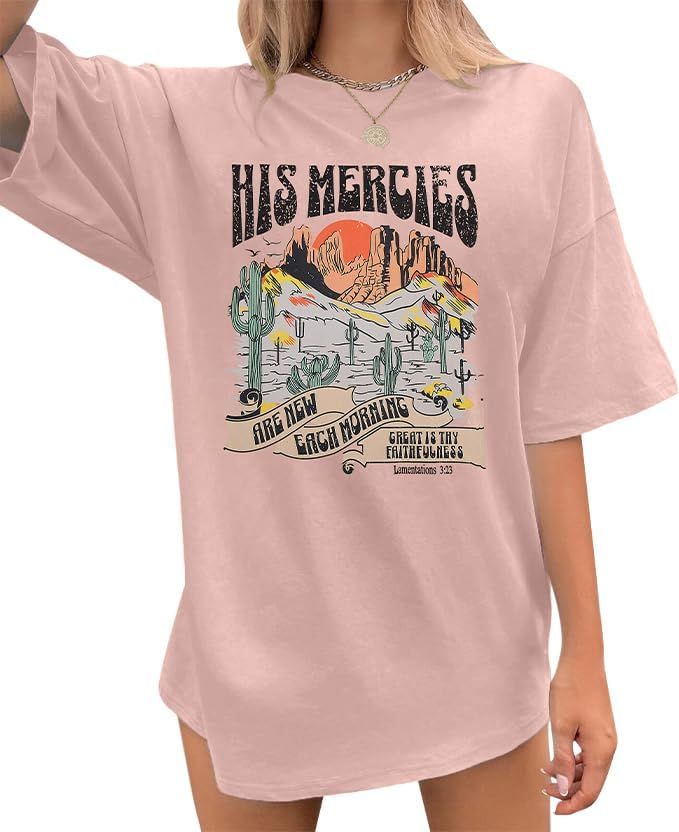 Christian Oversized Tshirts Woman Jesus Faith Tshirt Bible Verse Shirts Casual Christians Inspira... | Amazon (US)