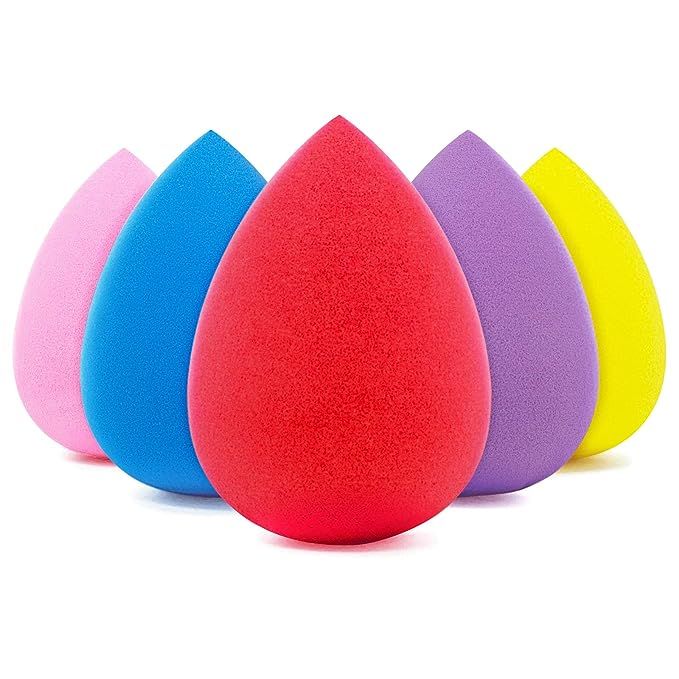 BEAKEY 5 Pcs Makeup Sponge Set Blender Beauty Foundation Blending Sponge, Flawless for Liquid, Cr... | Amazon (US)