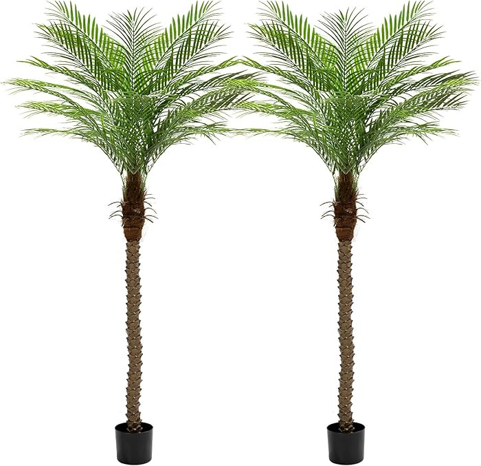 7ft Artificial Phoenix Palm Tree Tall Artificial Palm Trees with 15 Adjustable Leaves,Faux Phoeni... | Amazon (US)