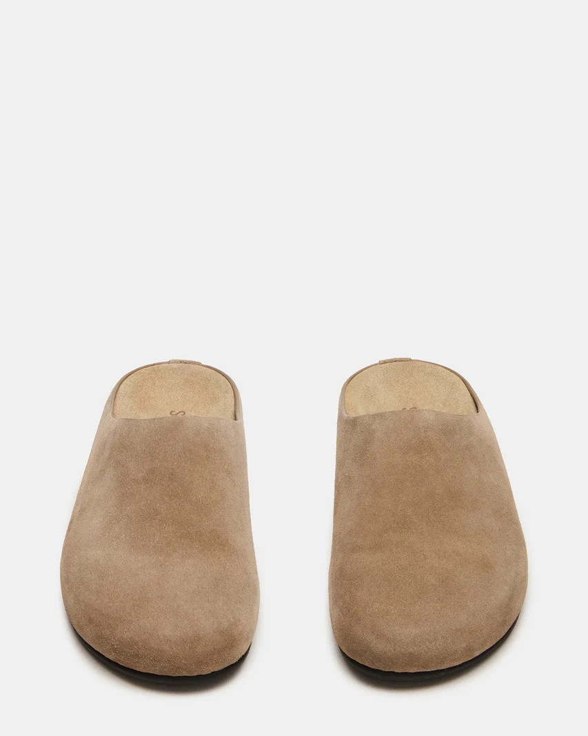FERN Taupe Suede Mule Slip-On Round-Toe Women's Flat | Steve Madden (US)