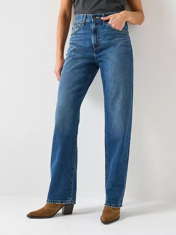 Levi's Easy Dad Relaxed Fit Straight Leg Jeans - Free Lunch Blue | Very (UK)
