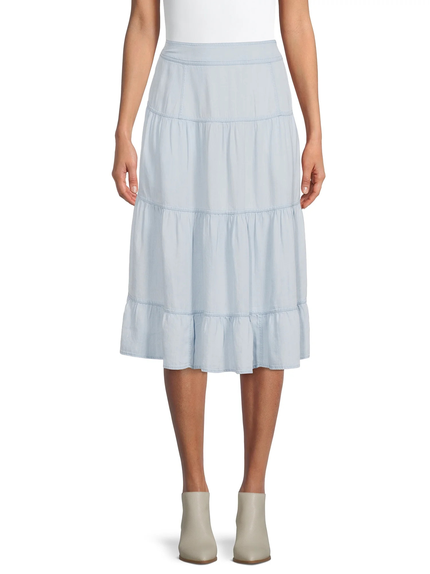 Time and Tru Women's Tiered Skirt - Walmart.com | Walmart (US)