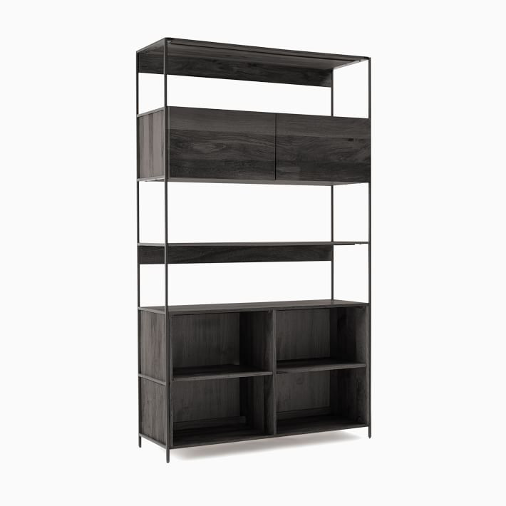 Industrial Open & Closed Storage Bookcase (48") | West Elm (US)