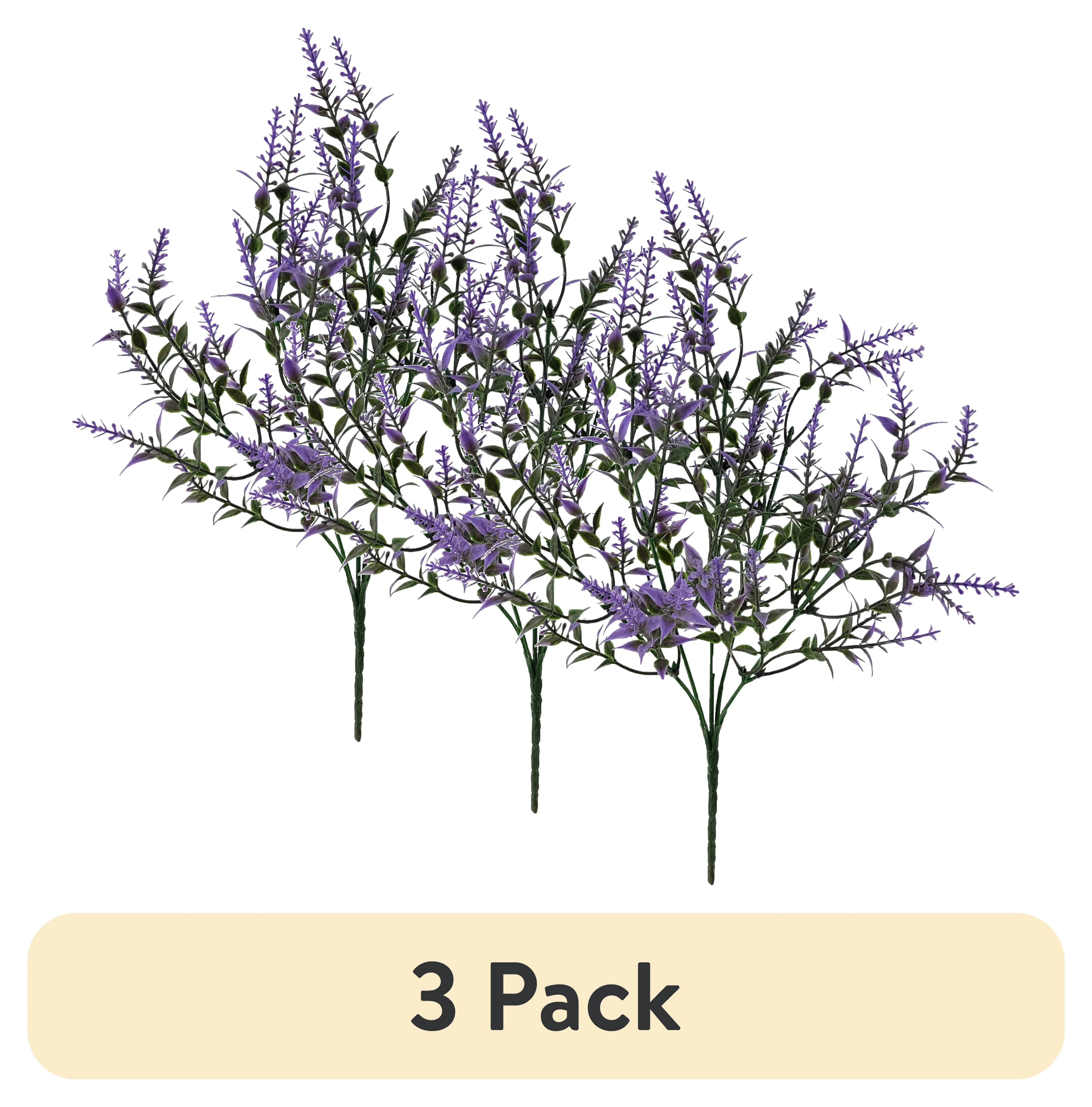 (3 pack) Mainstays Indoor Artificial Flower Lavender Pick, Purple Color, Assembled Height 13.5" | Walmart (US)