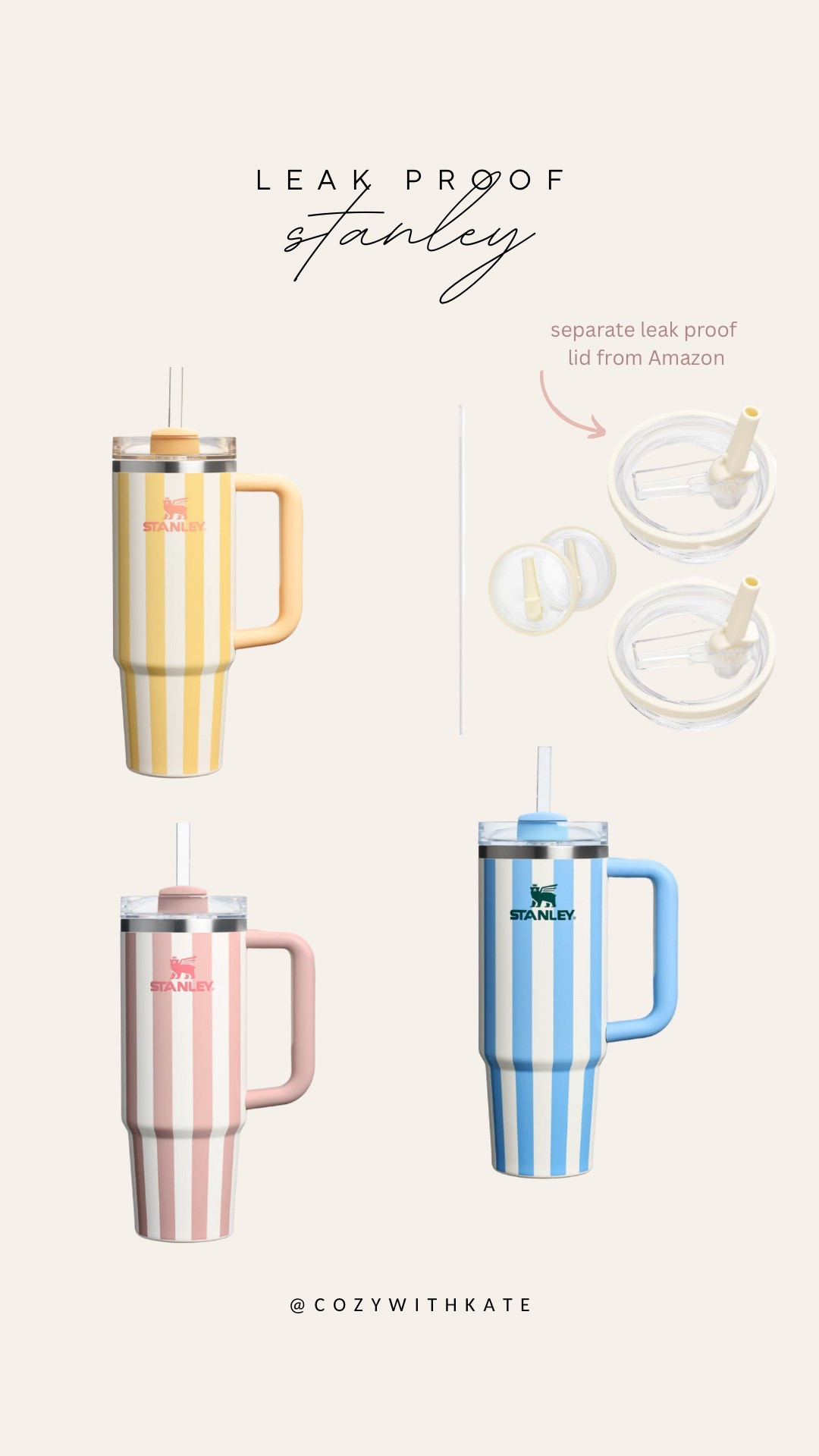 Loving the new pinstripe Stanley’s. These make great Easter basket gift ideas too! I included the leak proof lids from Amazon as well! I haven’t tried them myself- but heard great things about them. 

#LTKGiftGuide #LTKFindsUnder100 #LTKFamily