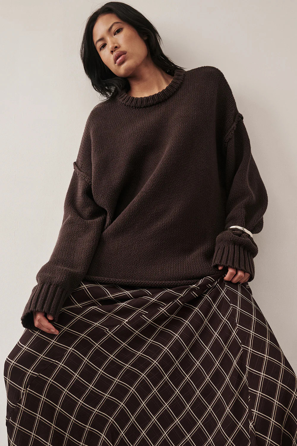 ROY CHOC OVERSIZED LONGLINE KNIT JUMPER | DISSH