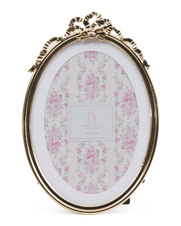 5x7 Matted To 4x6 Oval Bow Tabletop Picture Frame | TJ Maxx