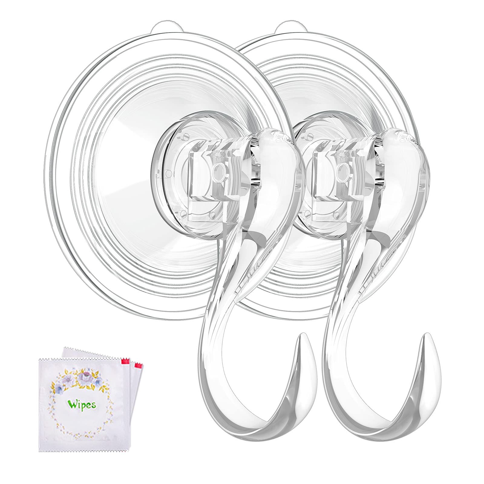 Wreath Hanger, VIS'V Large Clear Removable Heavy Duty Suction Cup Wreath Hooks with Wipes 22 LB Stro | Amazon (US)