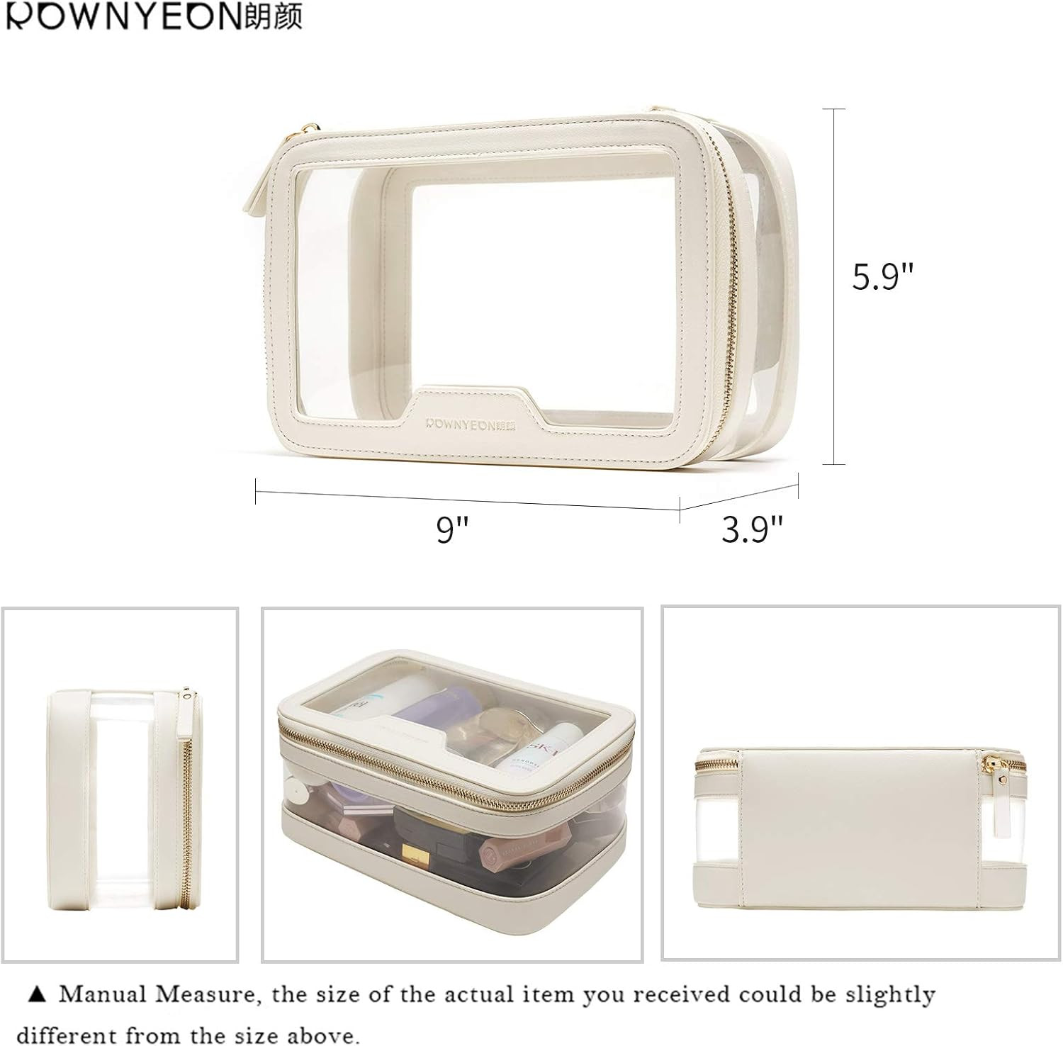 Rownyeon Clear Makeup Case Toiletry Bag Multipurpose Travel Makeup Train Case Portable Cosmetic Orga | Amazon (US)