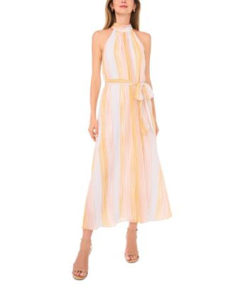 Women's Striped Halter-Neck Maxi Dress | Macy's