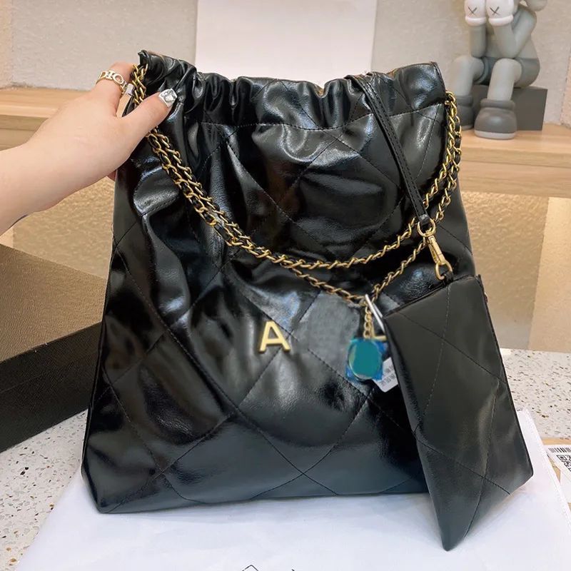 Designer Women 22 Hobo Shopping Bag France Brand Chains Drawstring Tote Handbags Oil Wax Leather ... | DHGate