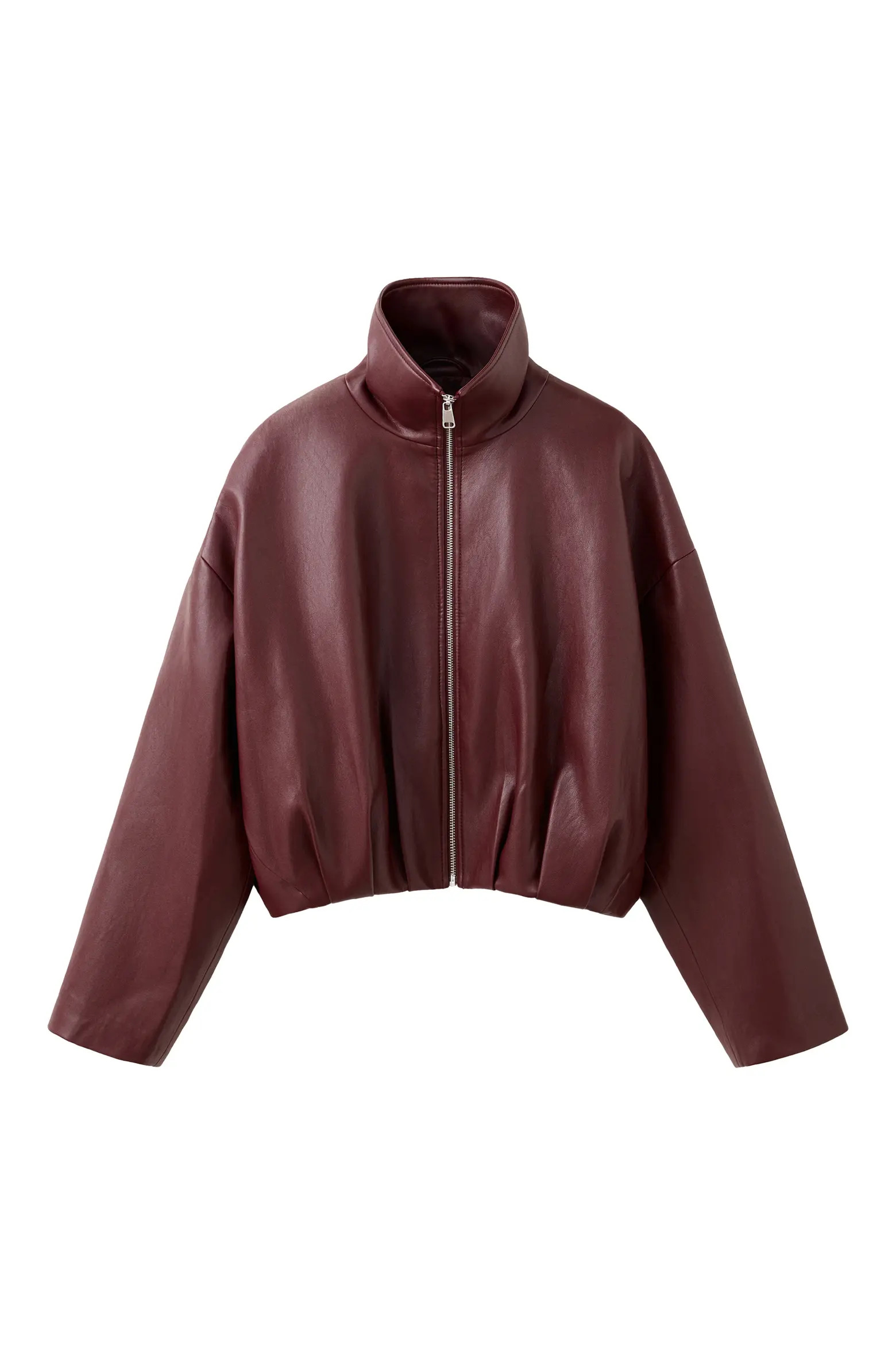 MANGO Faux Leather Funnel Neck Jacket (Women) | Nordstrom | Nordstrom
