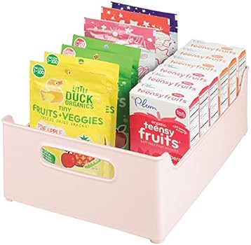 mDesign Stackable Plastic Storage Organizer Containers with Handles for Kitchen Countertop, Cabin... | Amazon (US)