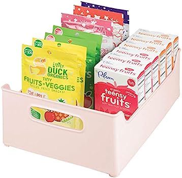 mDesign Stackable Plastic Storage Organizer Containers with Handles for Kitchen Countertop, Cabin... | Amazon (US)
