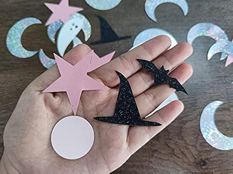 200Pcs Halloween Bat Ghost Confetti- Pink Black Halloween Party Decorations,Halloween Table Decor... | Amazon (US)