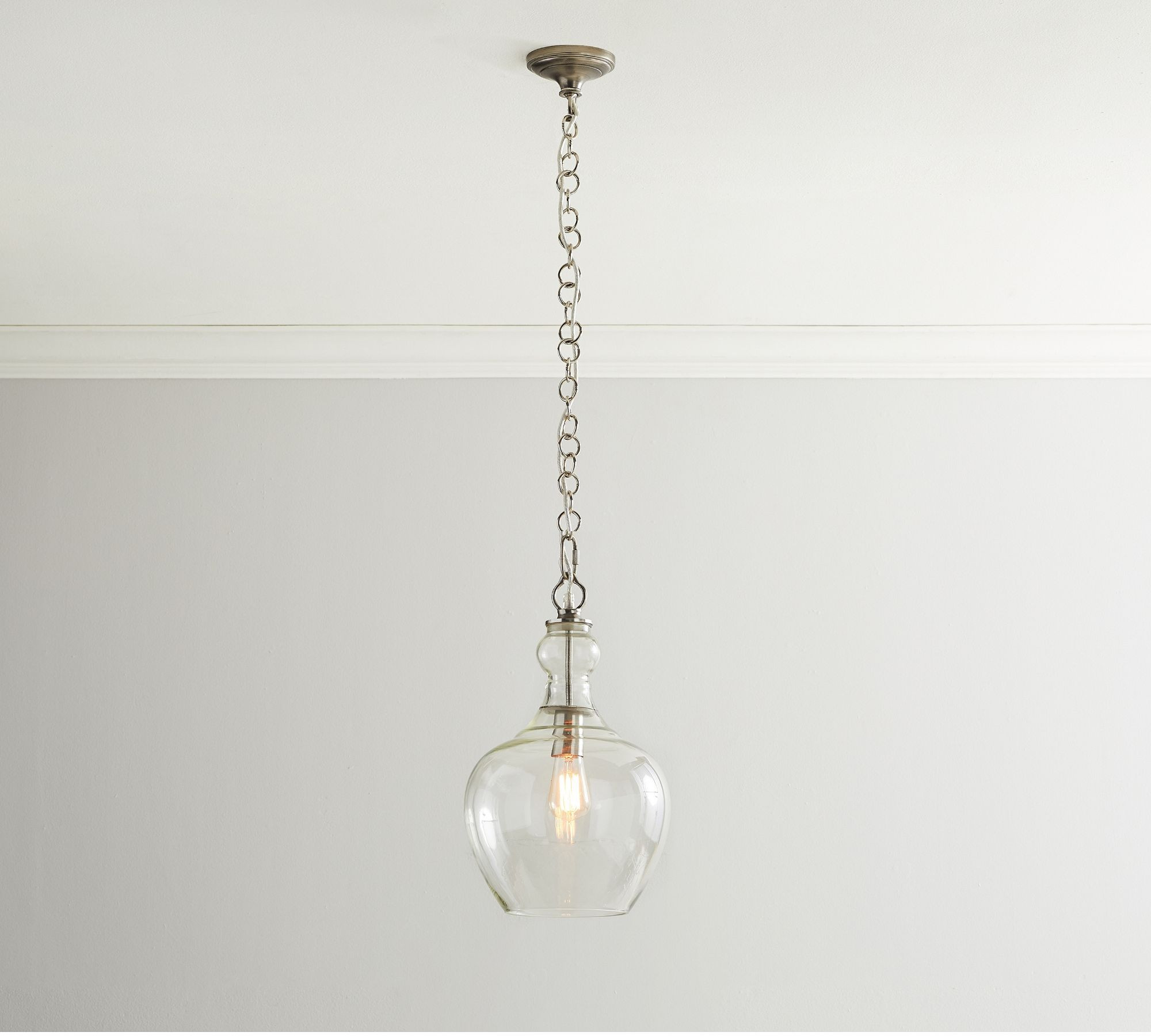 Flynn Recycled Glass Pendant (12"-17") | Pottery Barn (US)