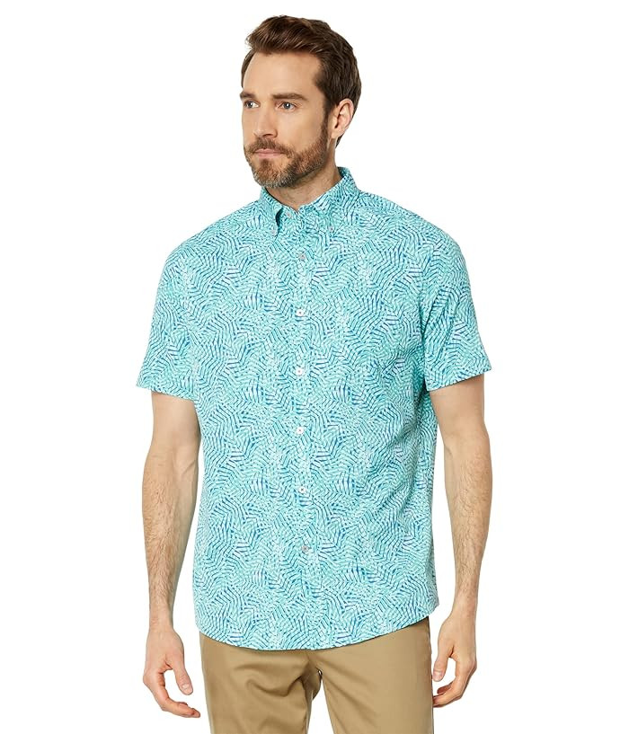 Southern Tide Short Sleeve Intercoastal Vibin Palm Sport Shirt | Zappos