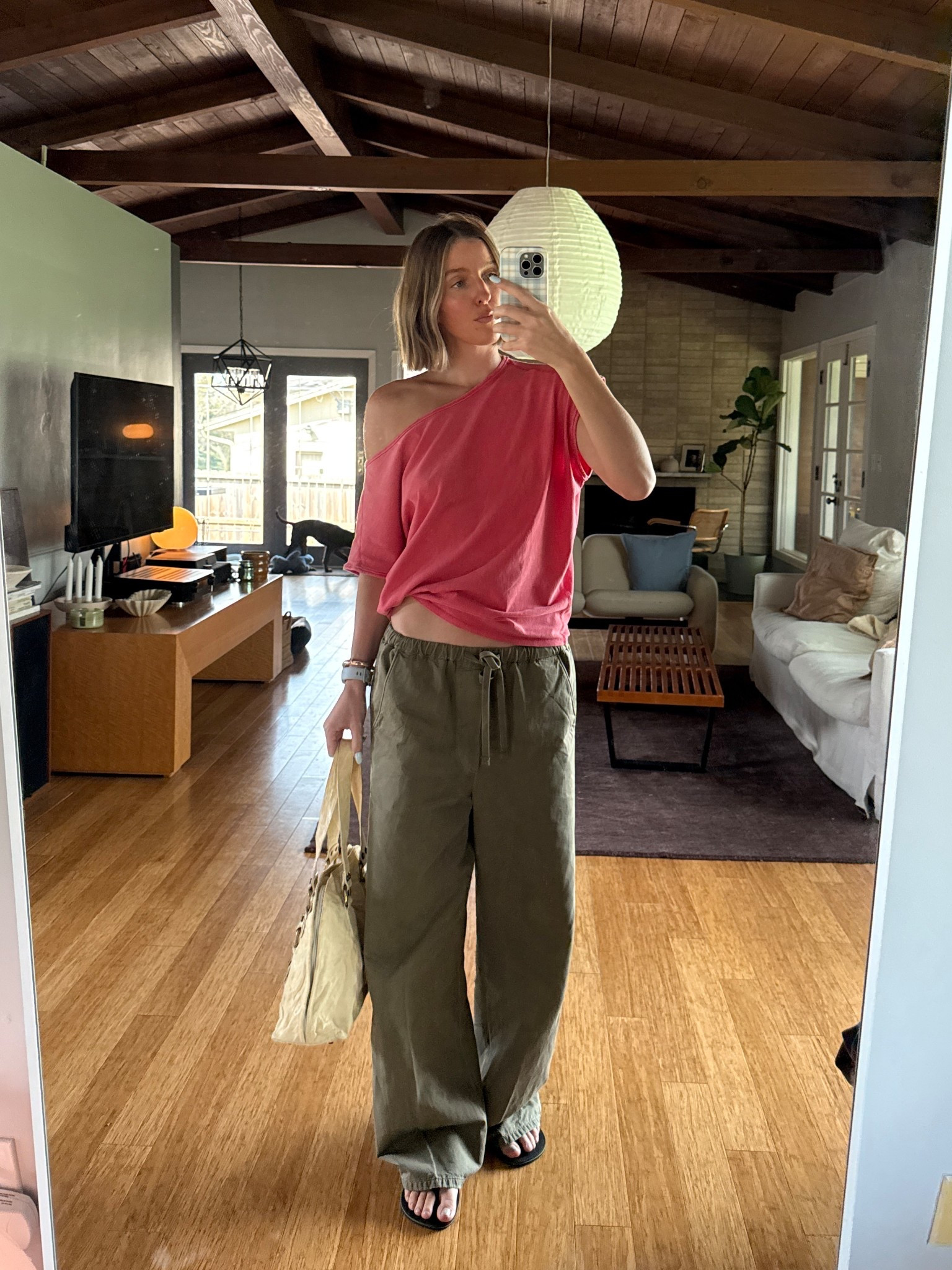 Pants wearing a M in Bezal. (Not sure why they appear brown in the photos, they’re green!) 

Top is a M, great closet basic! 

#LTKgrwm #LTKootd