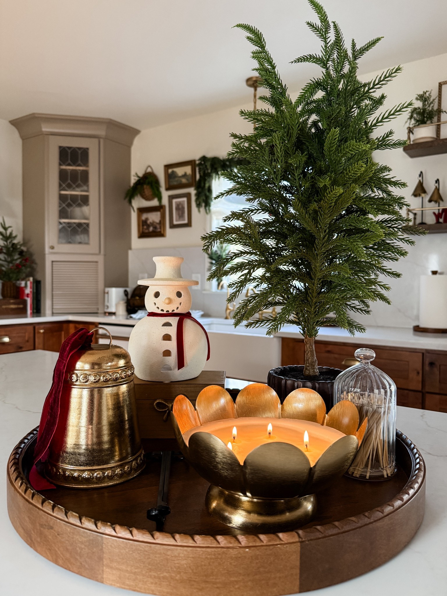 Christmas tabletop decor
Island decor
Centerpiece idea 


#LTKHoliday #LTKHome #LTKSeasonal
