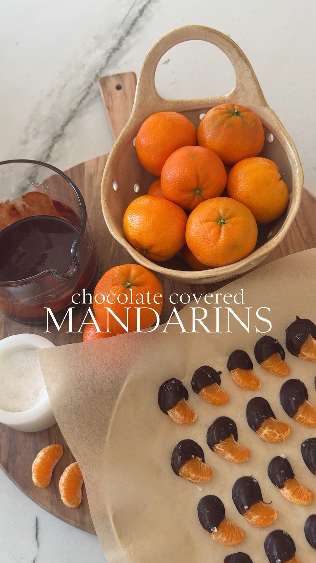 Juicy mandarins + dark chocolate + flaky salt = the easiest healthy sweet treat ever 🍊🍫 Family-approved and done in minutes! Recipe👇🏻

▪️4–5 mandarin oranges (or clementines), peeled and separated into segments
▪️1 cup dark chocolate chips (I like 70% or higher for a richer flavor and lower sugar) – Pasch
▪️1–2 tsp coconut oil (optional, for smoother melting)
▪️Flaky sea salt (like Maldon) for finishing

#LowToxTreats #HealthySweetTreat #SBKLiving

#LTKfoodie #LTKHome