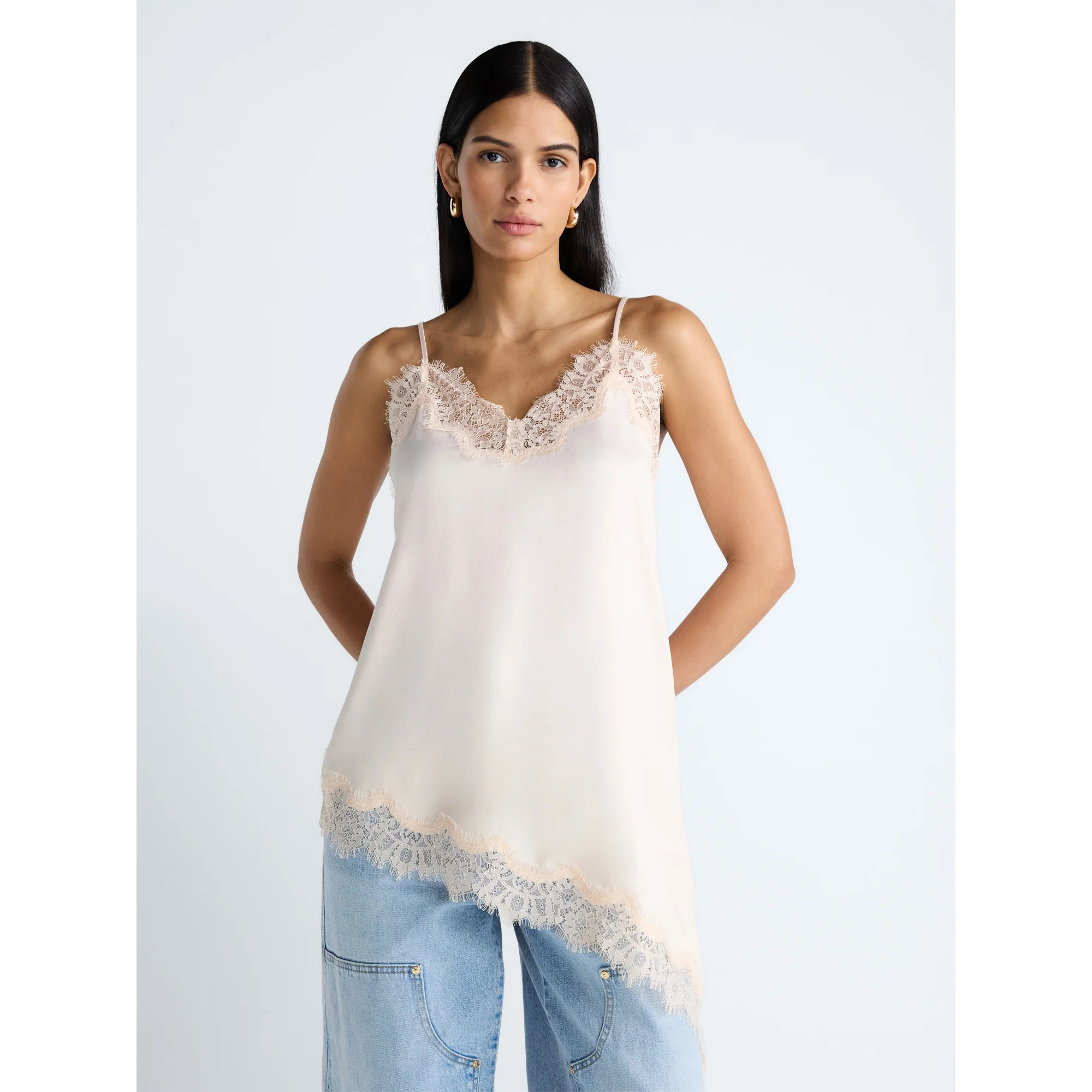 Devil Wears Prada Scoop Collection Women's Asymmetrical Lace Cami, Sizes XS-XXL | Walmart (US)