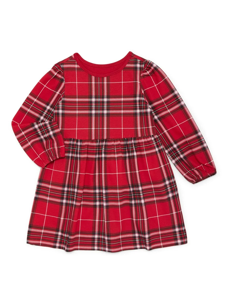 Garanimals Toddler Girl Long Sleeve Elastic Cuff Knit Dress, Sizes 12M-5T | Walmart (US)