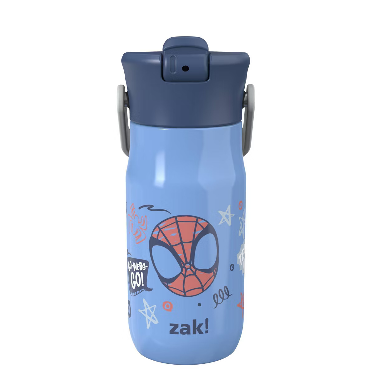 Zak Designs 14oz Spidey & Friends Stainless Steel Vacuum Harmony Straw Water Bottle Blue | Target