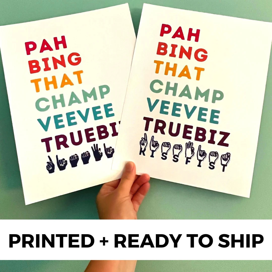 ASL Slangs PRINT Kissfist True Biz Wall Print Wall Art - Etsy | Etsy (US)