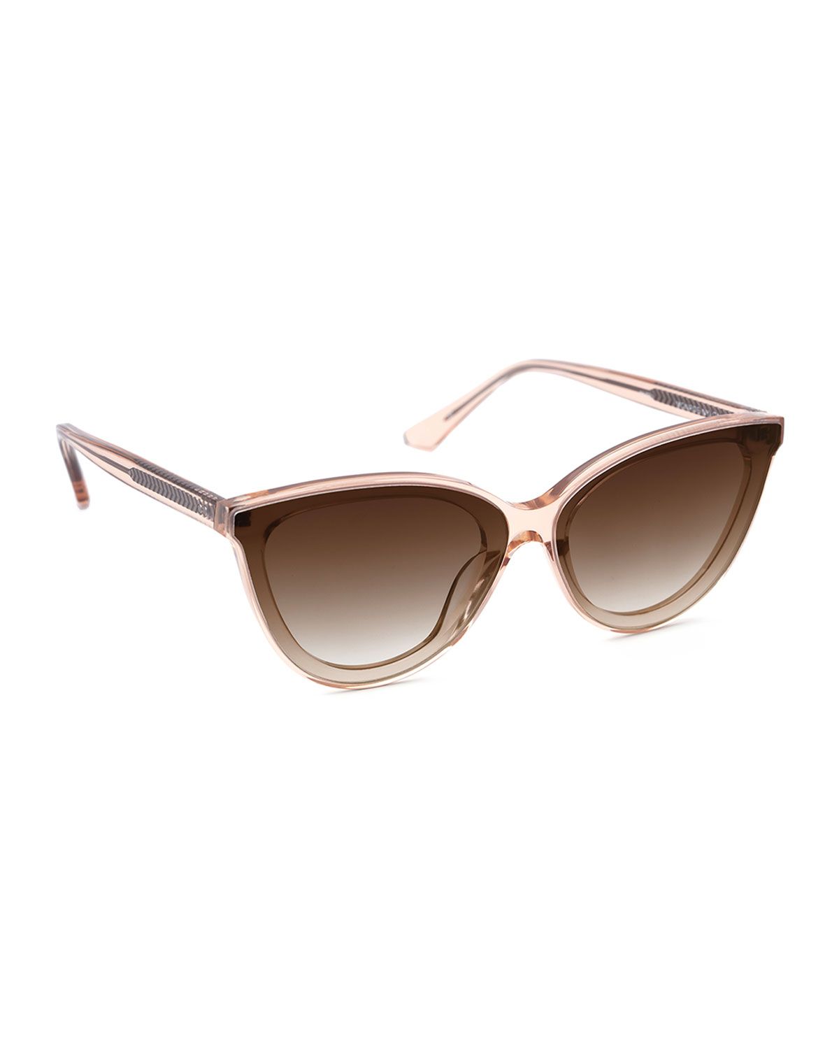 Monroe Nylon Acetate/Metal Cat-Eye Sunglasses, Petal 24K | Neiman Marcus
