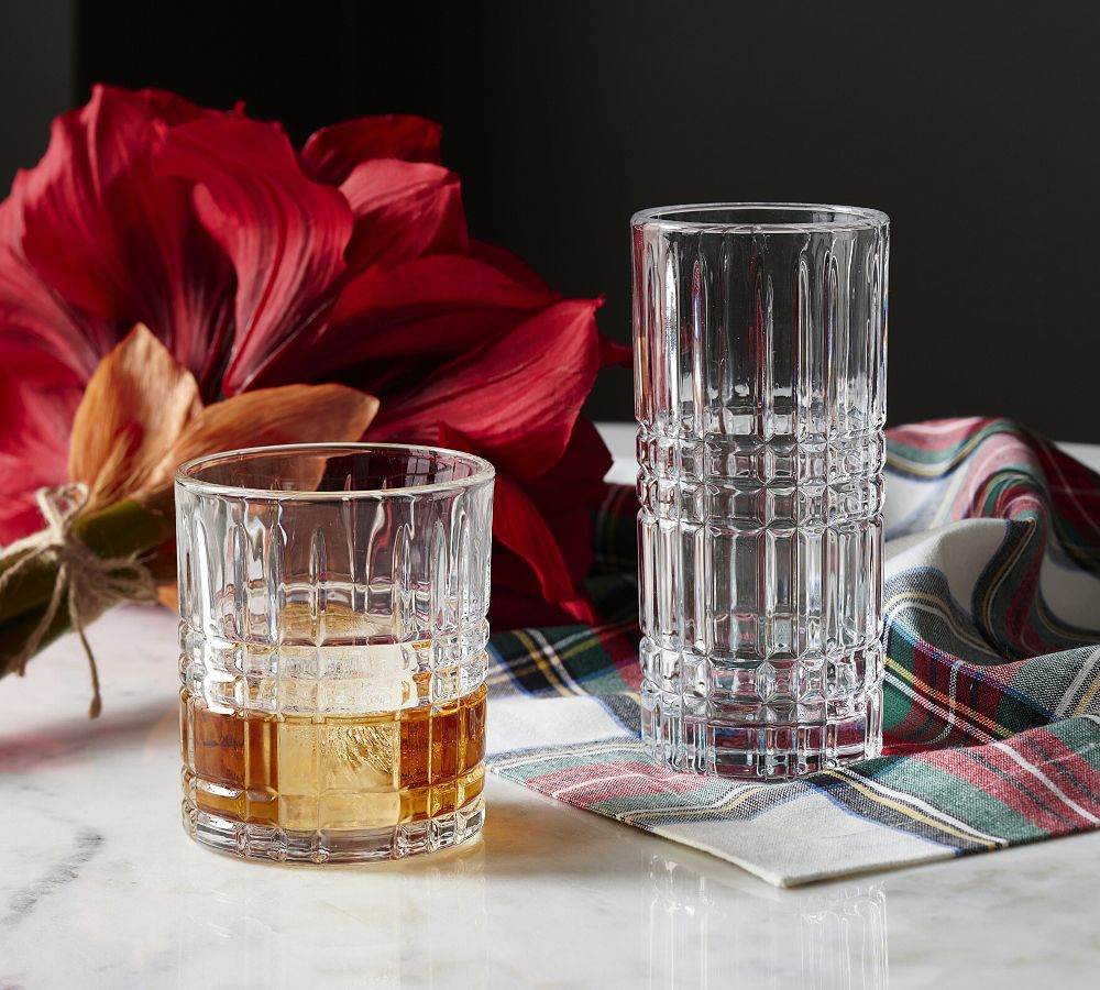 Stewart Plaid Cocktail Glasses - Set of 4 | Pottery Barn (US)