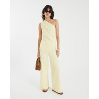 River Island Womens Yellow Textured Sleeveless Asymmetric Top | River Island UK & IE
