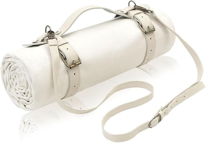 4'9”x 6'3” White Picnic Mat - 100% Cotton Canvas, Wedding Bride Groom Gift, Lightweight Outdo... | Amazon (US)