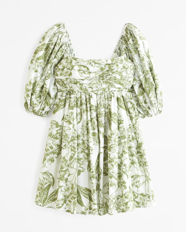 Women's Emerson Poplin Puff Sleeve Mini Dress | Women's Dresses & Jumpsuits | Abercrombie.com | Abercrombie & Fitch (US)
