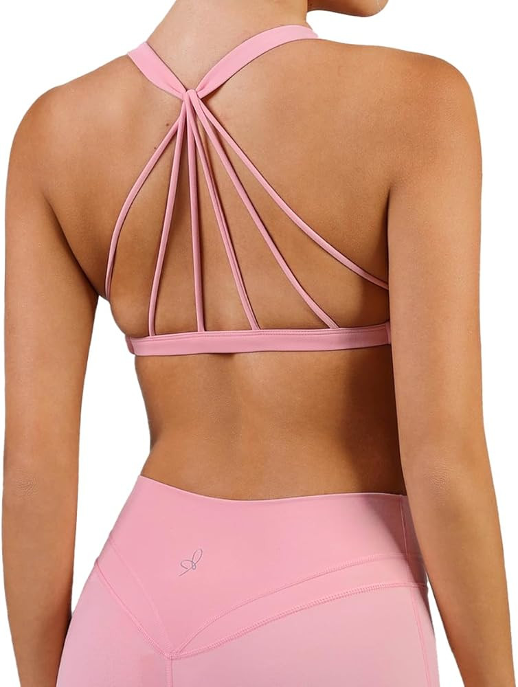 Flourish Blossom Women’s Sports Bras Low Support Curve Strappy Gym Workout Crop Top Bra | Amazon (US)