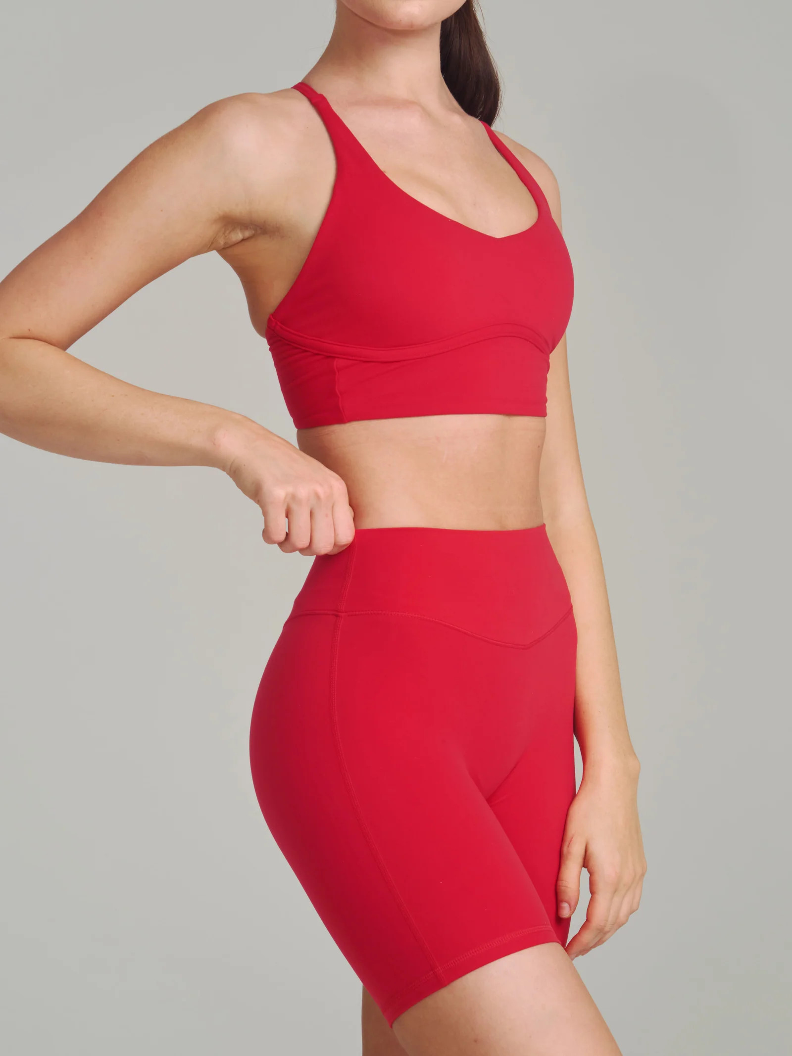 Poshknit Sports Bra - Lipstick Red | Buffbunny Collection