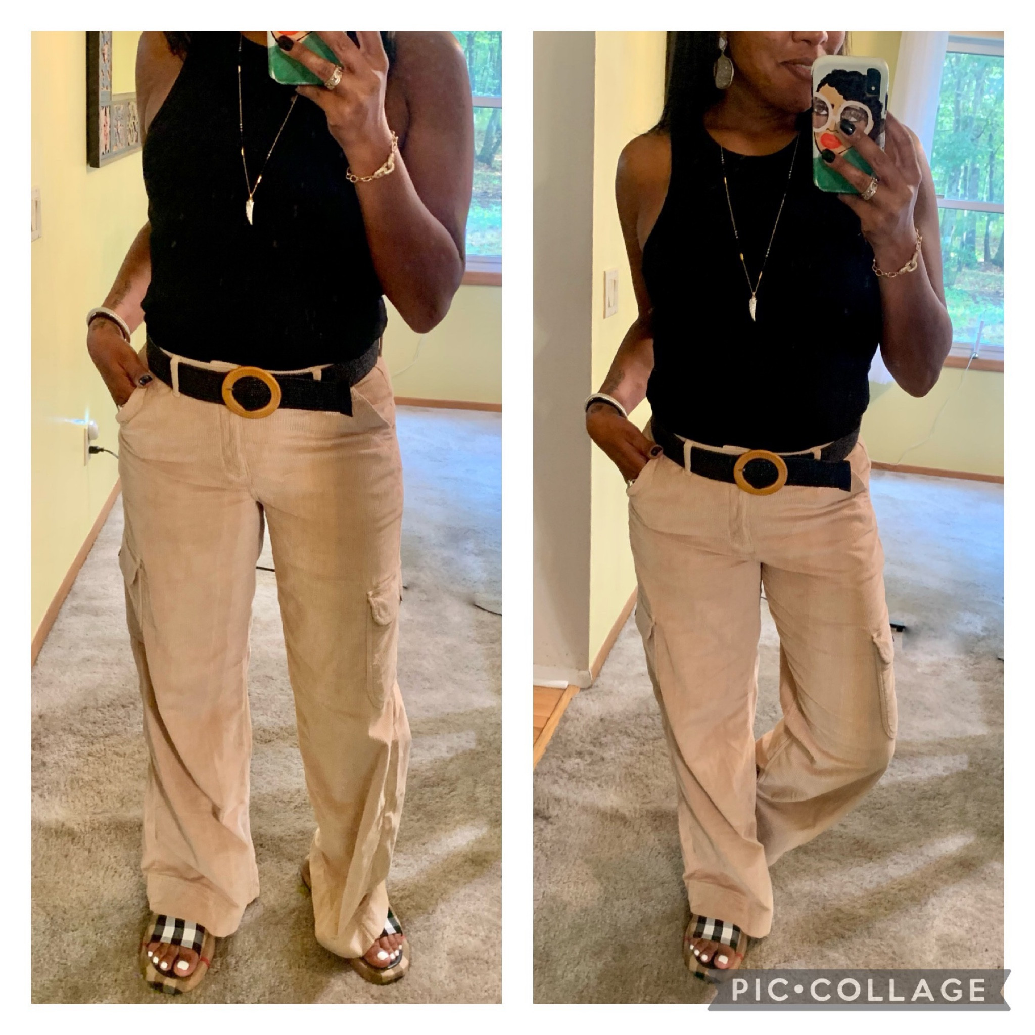 Perfect pair of cargo cords for transitioning into fall.  Paired with a plain black bodysuit and my go to Amazon belt.   Love these pants. They come in about 8 colors and I’m getting them all.  

#LTKSeasonal #LTKSale #LTKstyletip