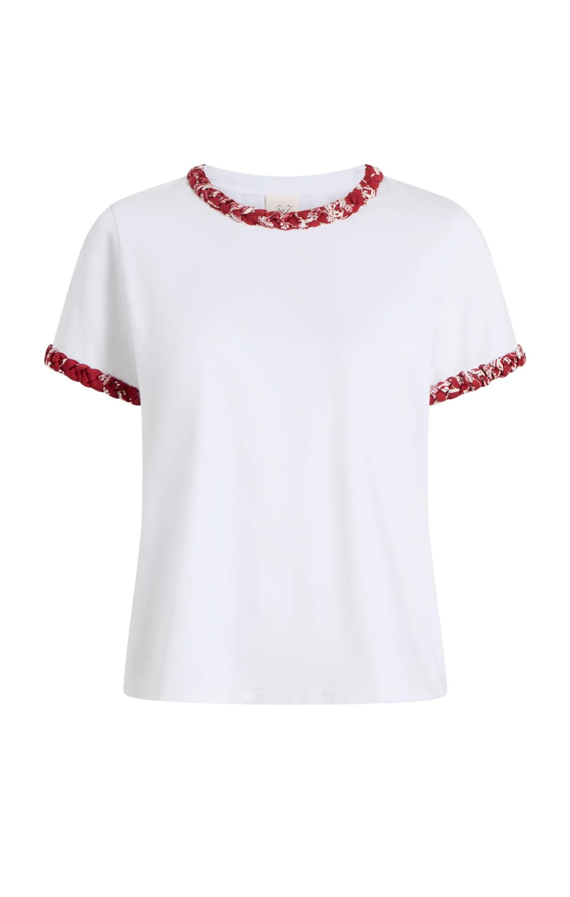 Bandana Braided Tee S / White/bordeaux | Cinq à Sept