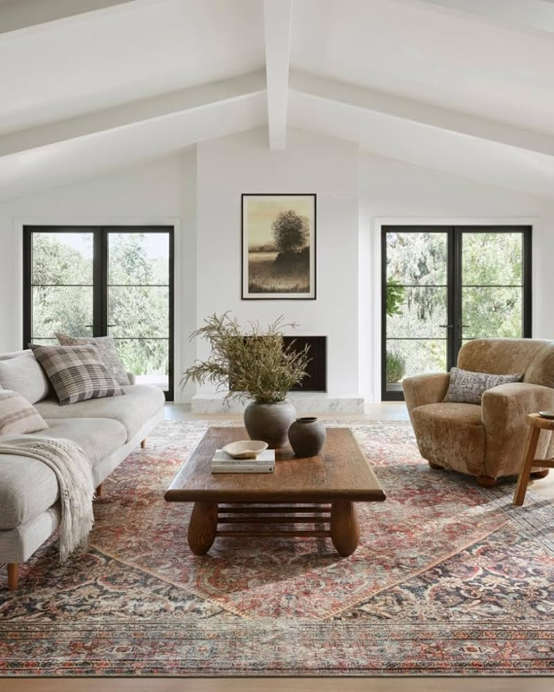 Loloi Amber Lewis Georgie Collection GER-01 Red/Navy 7'-6" x 9'-6", .19" Pile Height, Area Rug | Amazon (US)