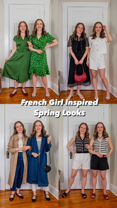 GOELIA French girl inspired spring looks
25 in shorts
Small on skirt sets
Xs in coats
Small in vests (size up 1)
#springdresses #springoutfits 

#LTKstyletip #LTKSeasonal