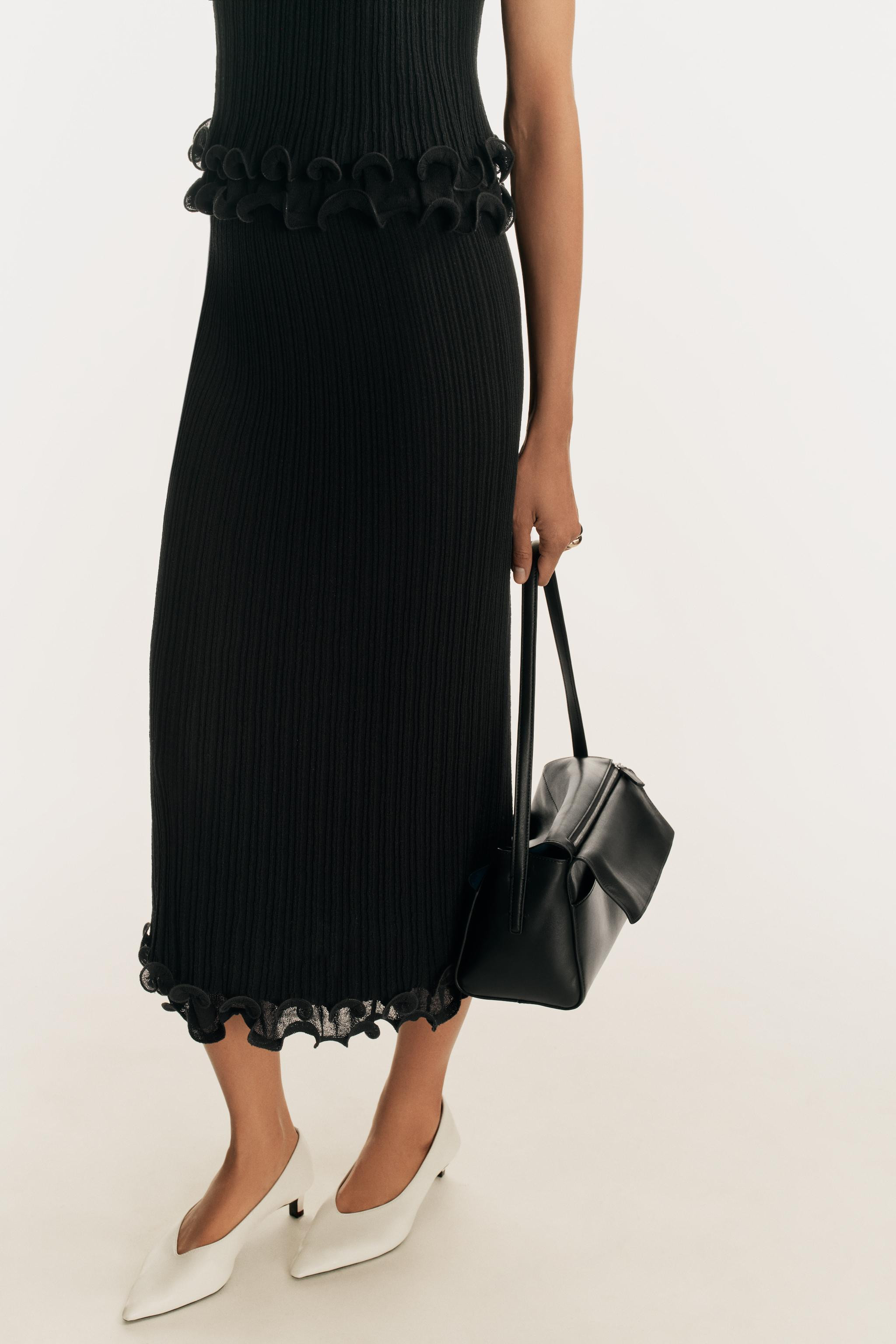 DOUBLE-LAYER KNIT MIDI SKIRT | Zara UK