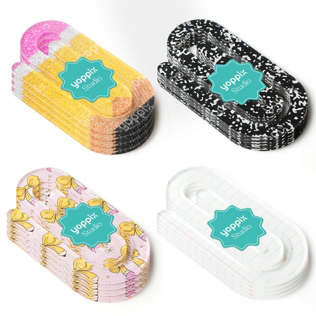 12 Pcs Jumbo Teacher Acrylic Paper Clips Teacher Appreciation Gift Cute Penci Paperclip Design fo... | Amazon (US)