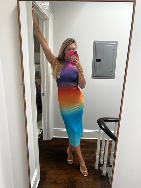 This rainbow ombré dress is stunning! It has an open back too!! It would be perfect for all kinds of summer events including weddings! 

#LTKwedding #LTKSeasonal #LTKstyletip