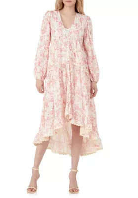 Free The Roses Women's High-Low Maxi Dress, Pink, Small | Belk