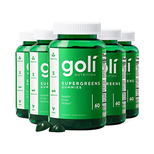 Goli SuperGreen Vitamin Gummy - 300 Count - Essential Vitamins and Minerals - Plant-Based, Vegan, Gluten-Free & Gelatin Free - Health from Within, Pack of 5 | Amazon (US)