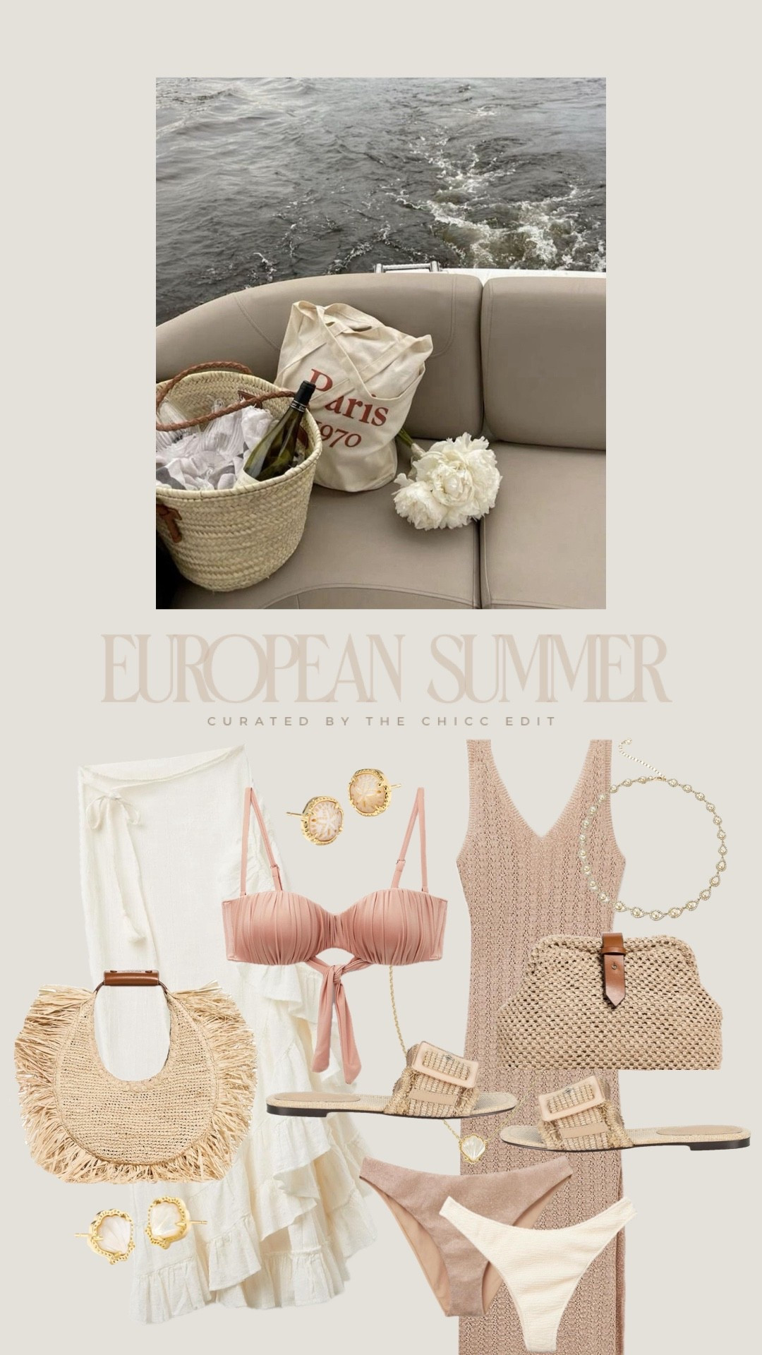 European Summer 🐚

#beach #swim #amazon #travel #resort bag bikini slides swimsuit coverup clutch flats bag jewelry 

#LTKTravel #LTKSwim #LTKootd