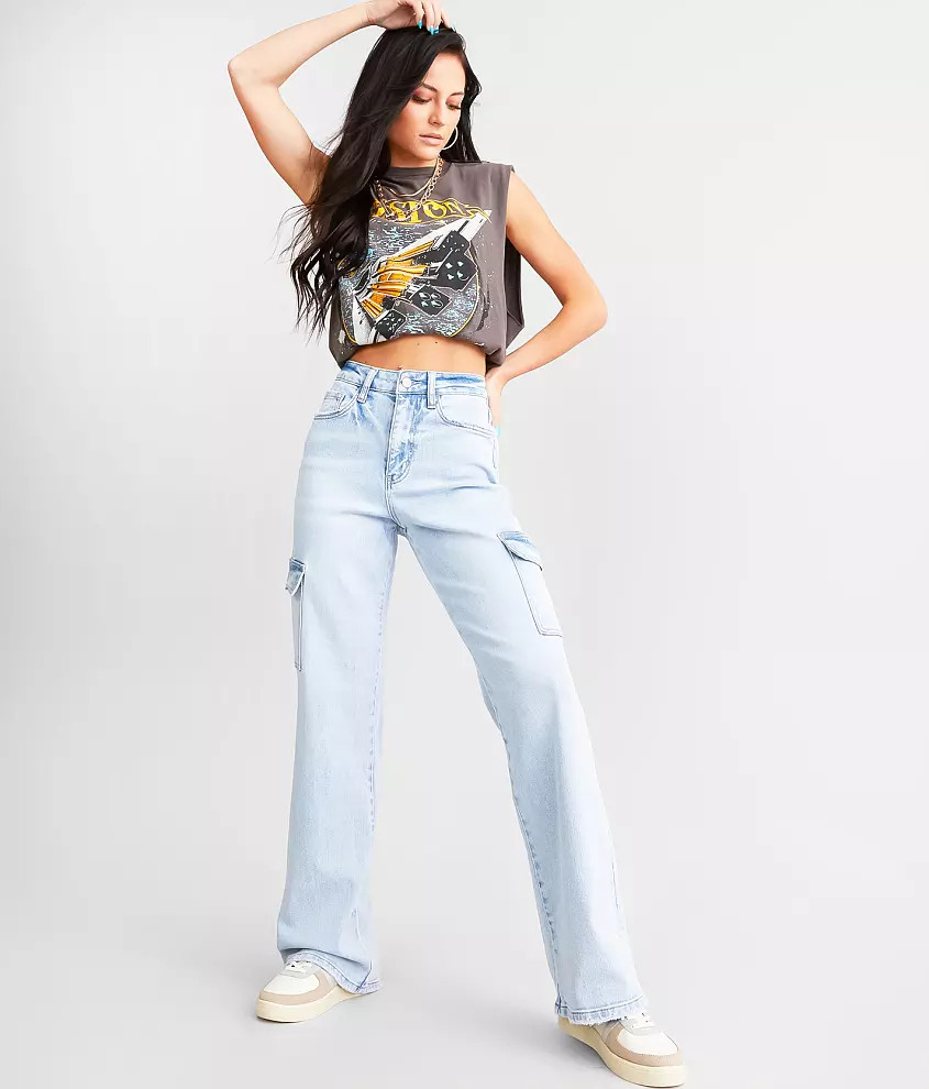 90's Vintage Straight Stretch Cargo Jean | Buckle