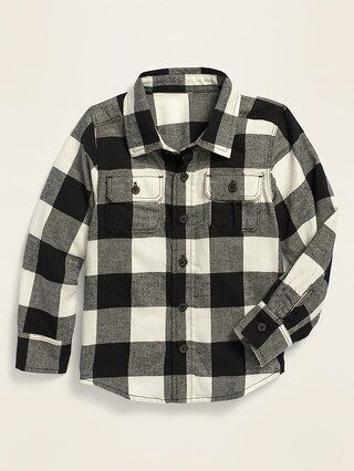 Long-Sleeve Plaid Pocket Utility Shirt for Toddler Boys | Old Navy (CA)