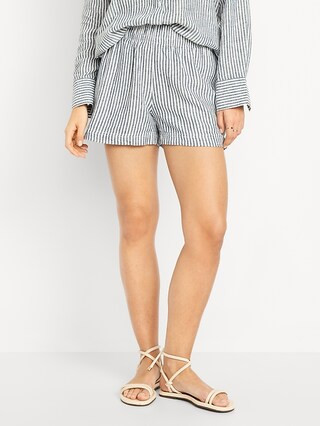 High-Waisted Linen-Blend Shorts -- 3.5-inch inseam | Old Navy (CA)